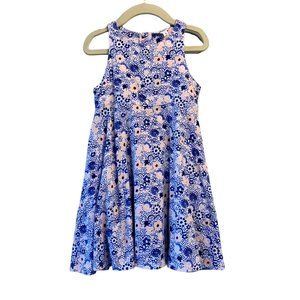 MILKSHAKE Swirls Summer Dress Girls 4 4T Flowers Cotton Toddler Girl Blue Pink